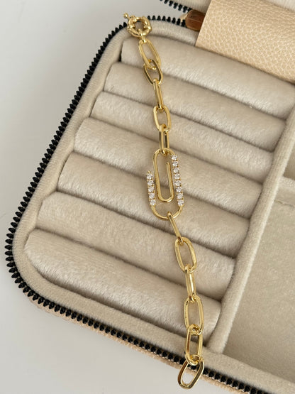 İTHAL ATAÇ DETAYLI GOLD BİLEKLİK