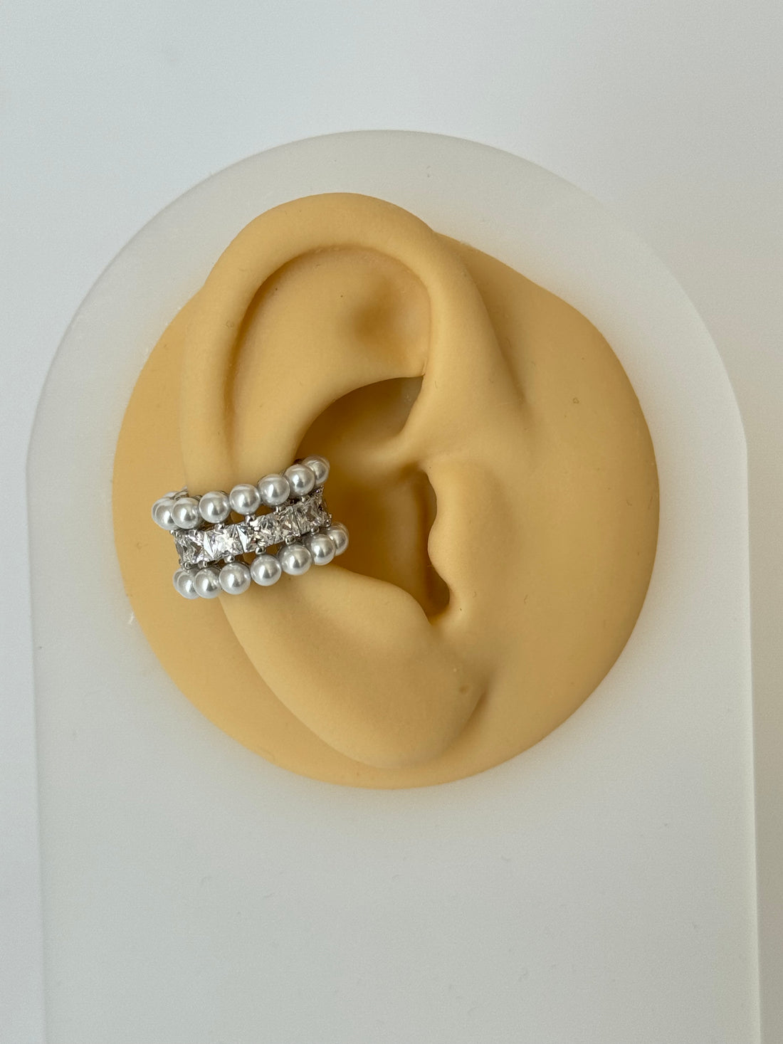 NAMİ İNCİ DETAYLI SİLVER KIKIRDAK KÜPE EARCUFF