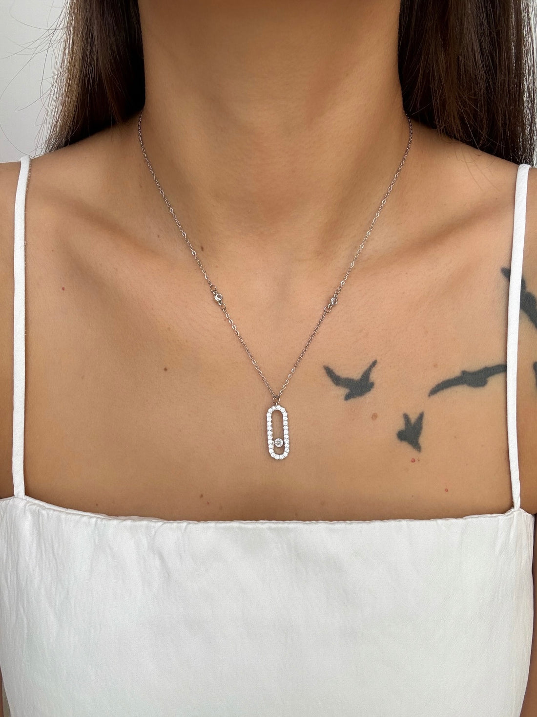 İTHAL MARKA MODEL SİLVER ÇELİK KOLYE