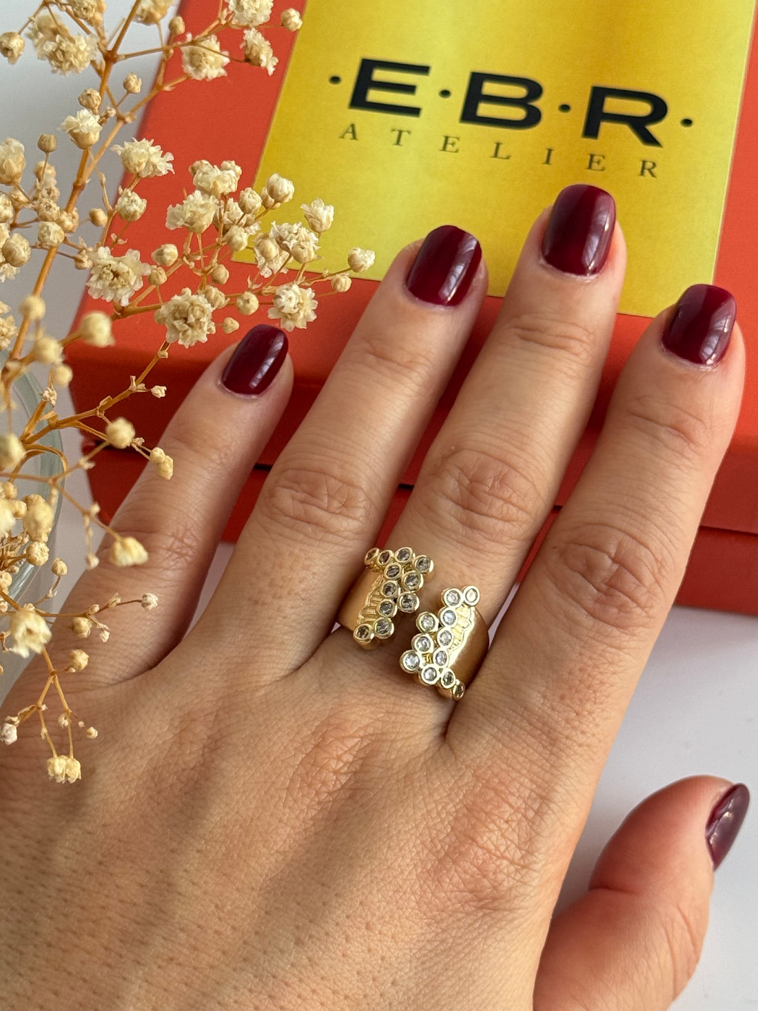 İTHAL TAŞLI GOLD AYARLANABİLİR YÜZÜK