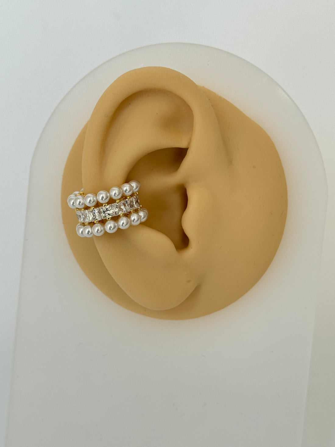 RİSA İNCİ DETAYLI GOLD KIKIRDAK KÜPE EARCUFF
