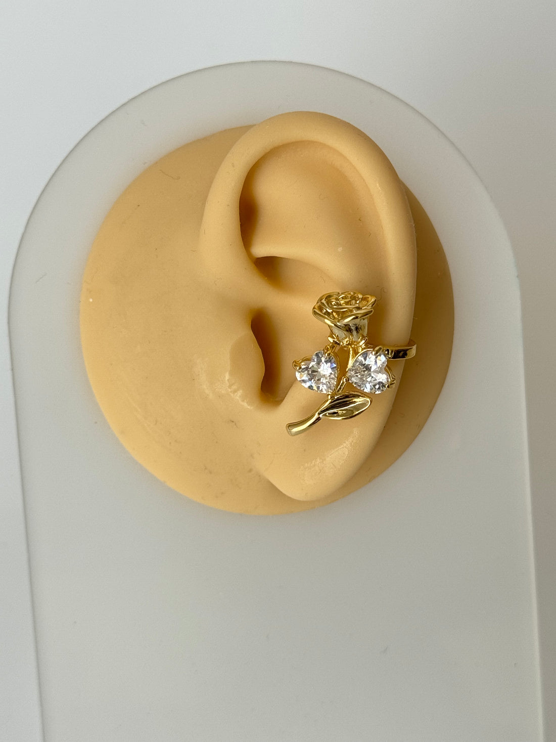 RAHİ GÜL DETAYLI GOLD KIKIRDAK KÜPE EARCUFF
