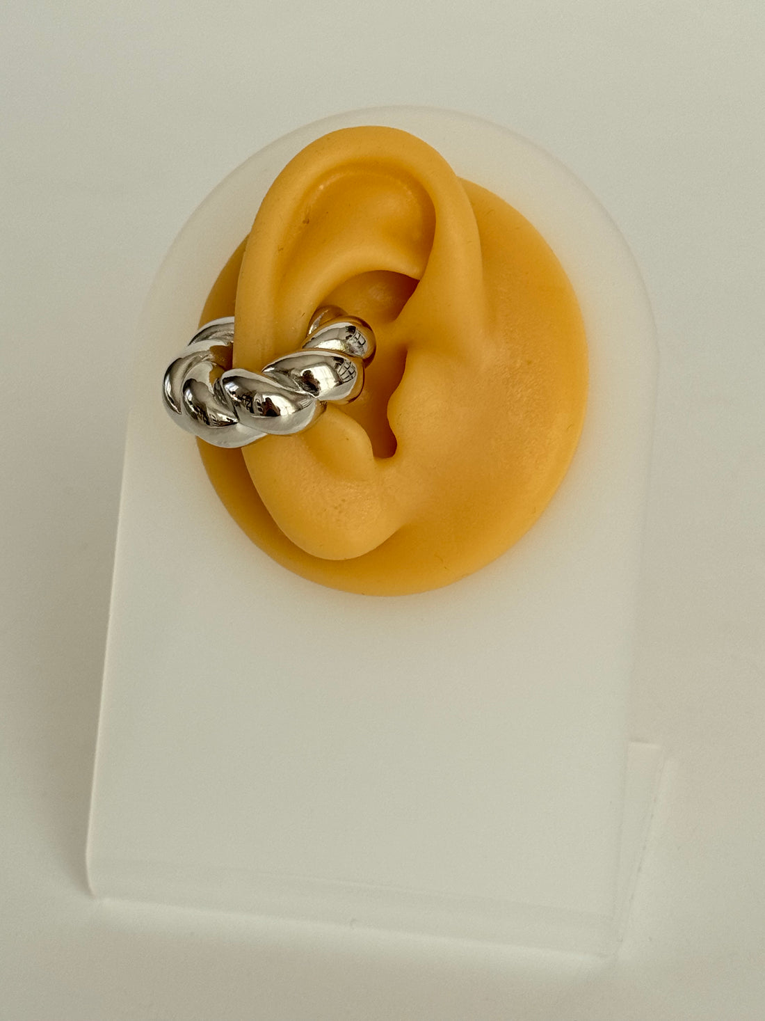İTHAL BURGU DETAYLI XL SİLVER KIKIRDAK KÜPE EARCUFF