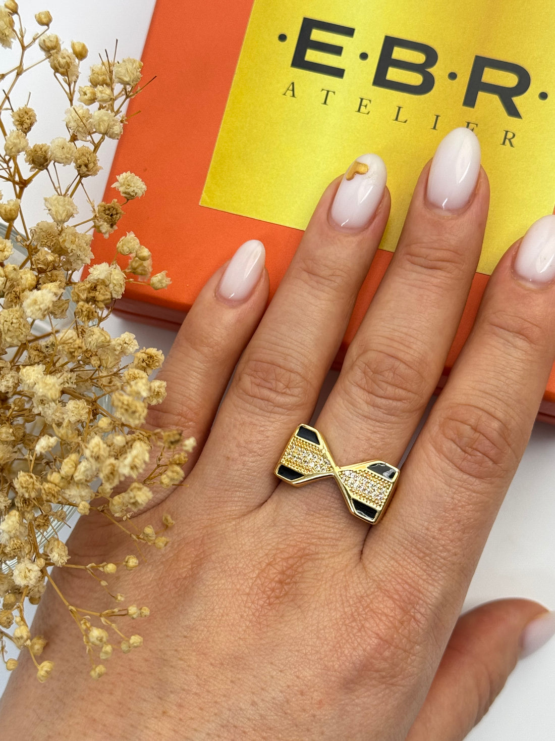 İTHAL SİYAH MİNELİ AYARLANABİLİR YÜZÜK