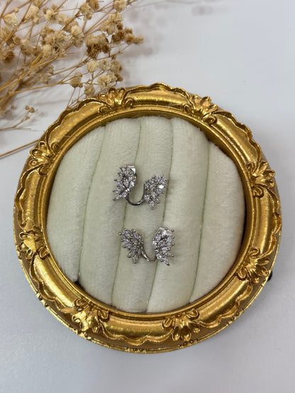 TAŞLI MELEK KANADI SİLVER KÜPE