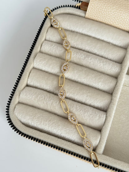 NAVAZ GÖZ DETAYLI GOLD BİLEKLİK