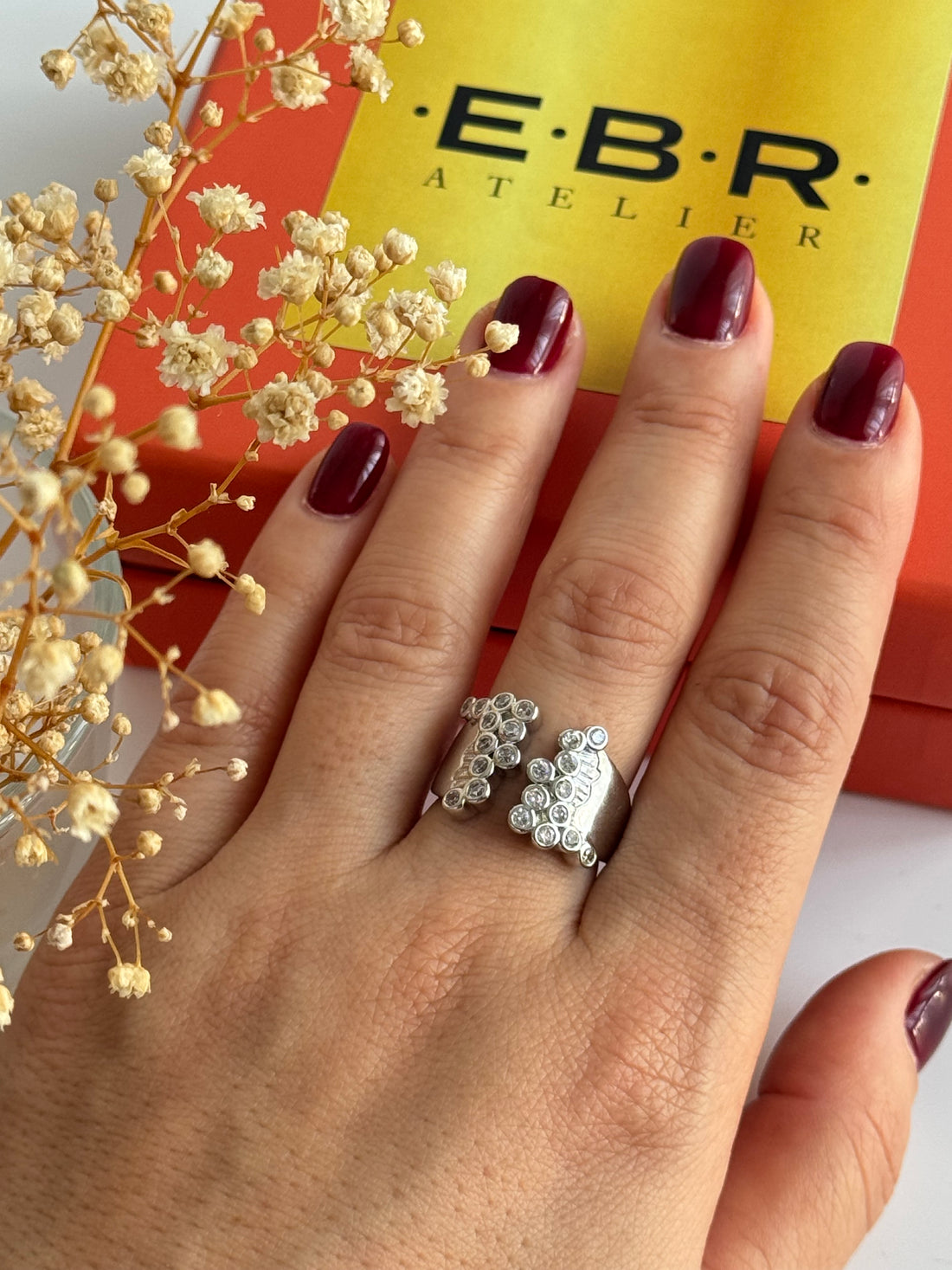 İTHAL TAŞLI SİLVER AYARLANABİLİR YÜZÜK