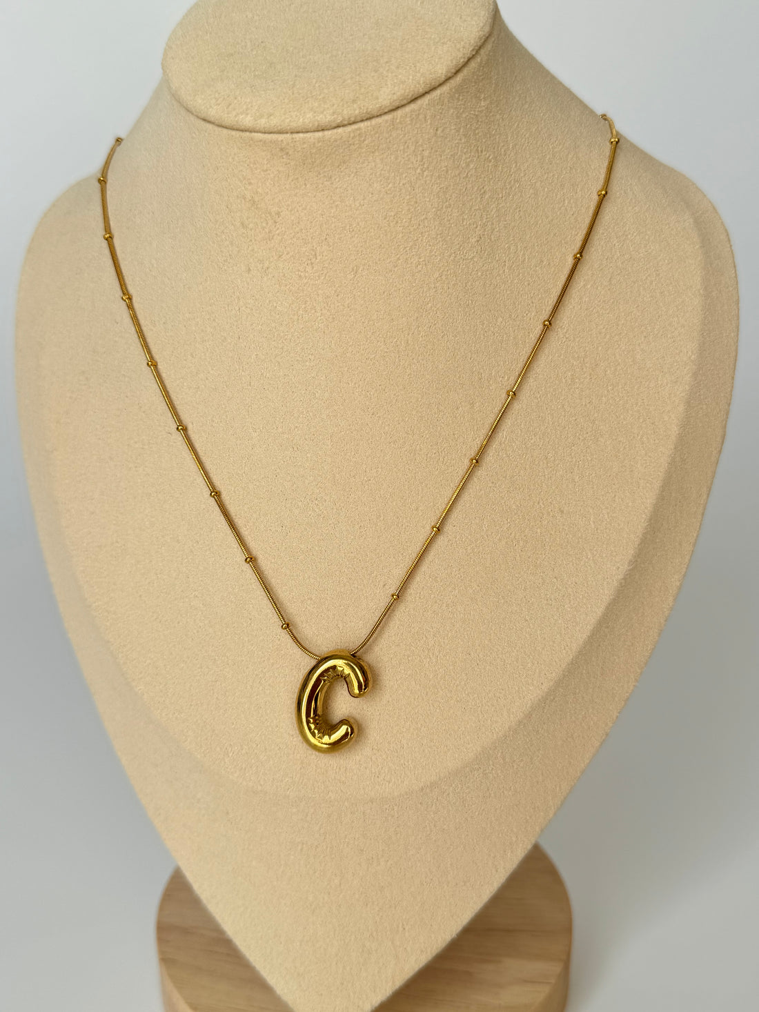 İthal Balon C Harf Gold Kolye