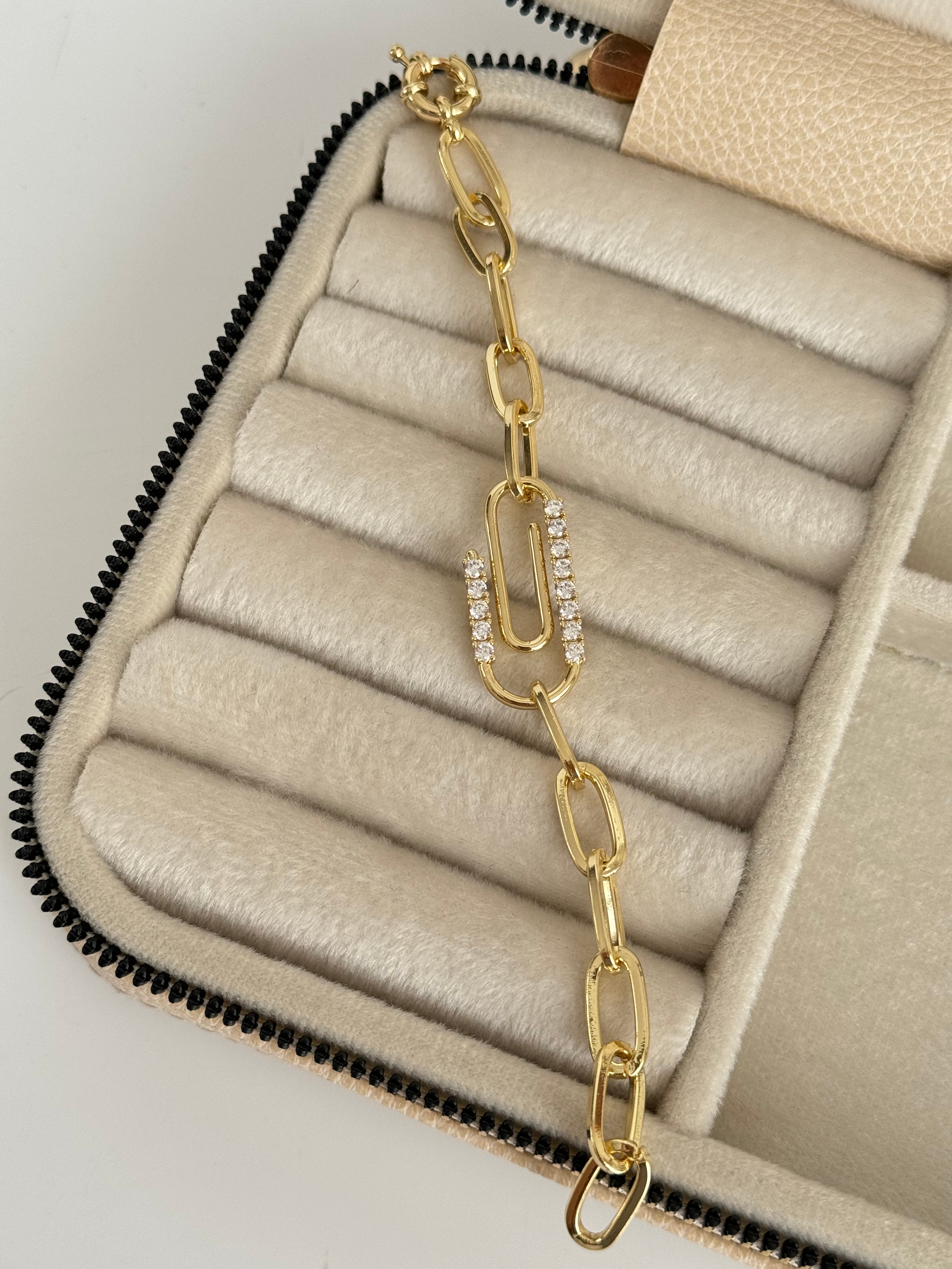 İTHAL ATAÇ DETAYLI GOLD BİLEKLİK