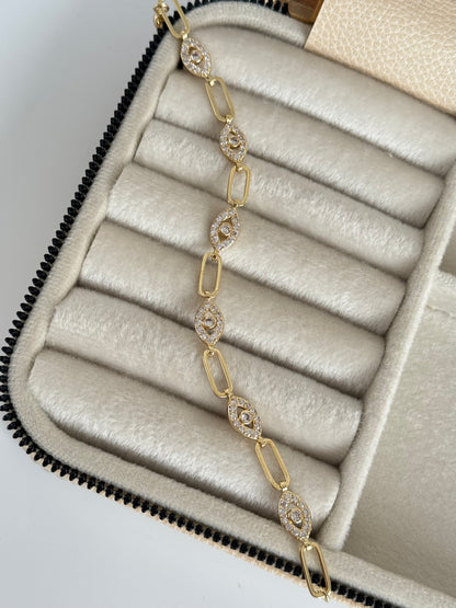NAVAZ GÖZ DETAYLI GOLD BİLEKLİK