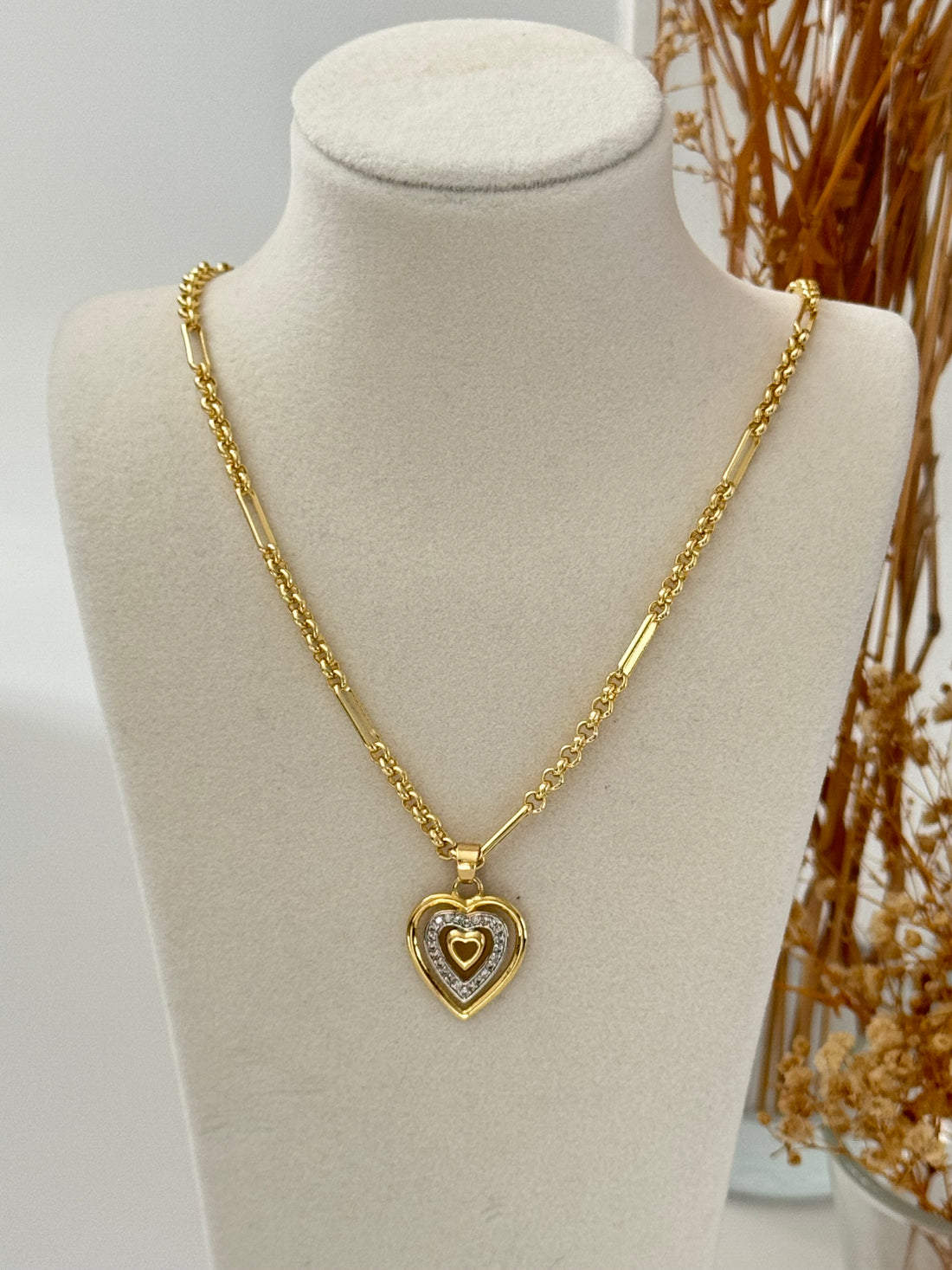 MELİE KALP DETAYLI GOLD KOLYE