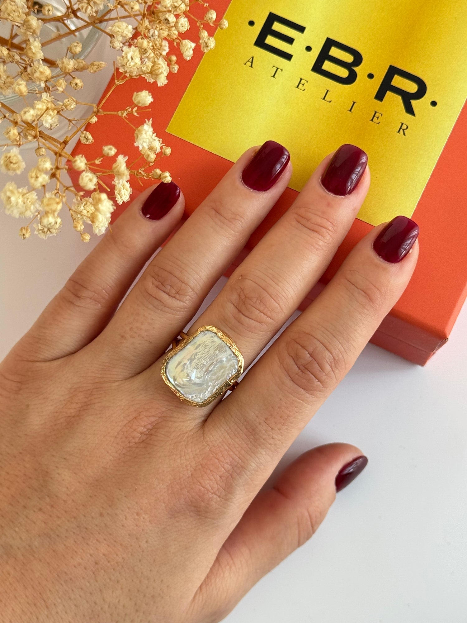 GERÇEK İNCİLİ ALTIN KAPLAMA AYARLANABİLİR YÜZÜK 0