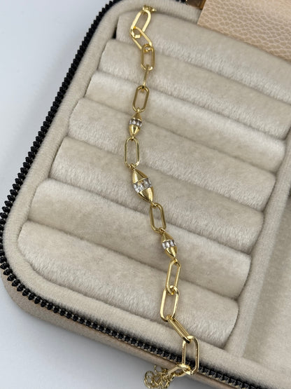 İTHAL TAŞ DETAYLI GOLD ZİNCİR BİLEKLİK