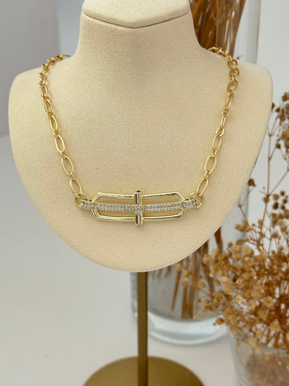 İTHAL DETAYLI GOLD CHOKER KOLYE