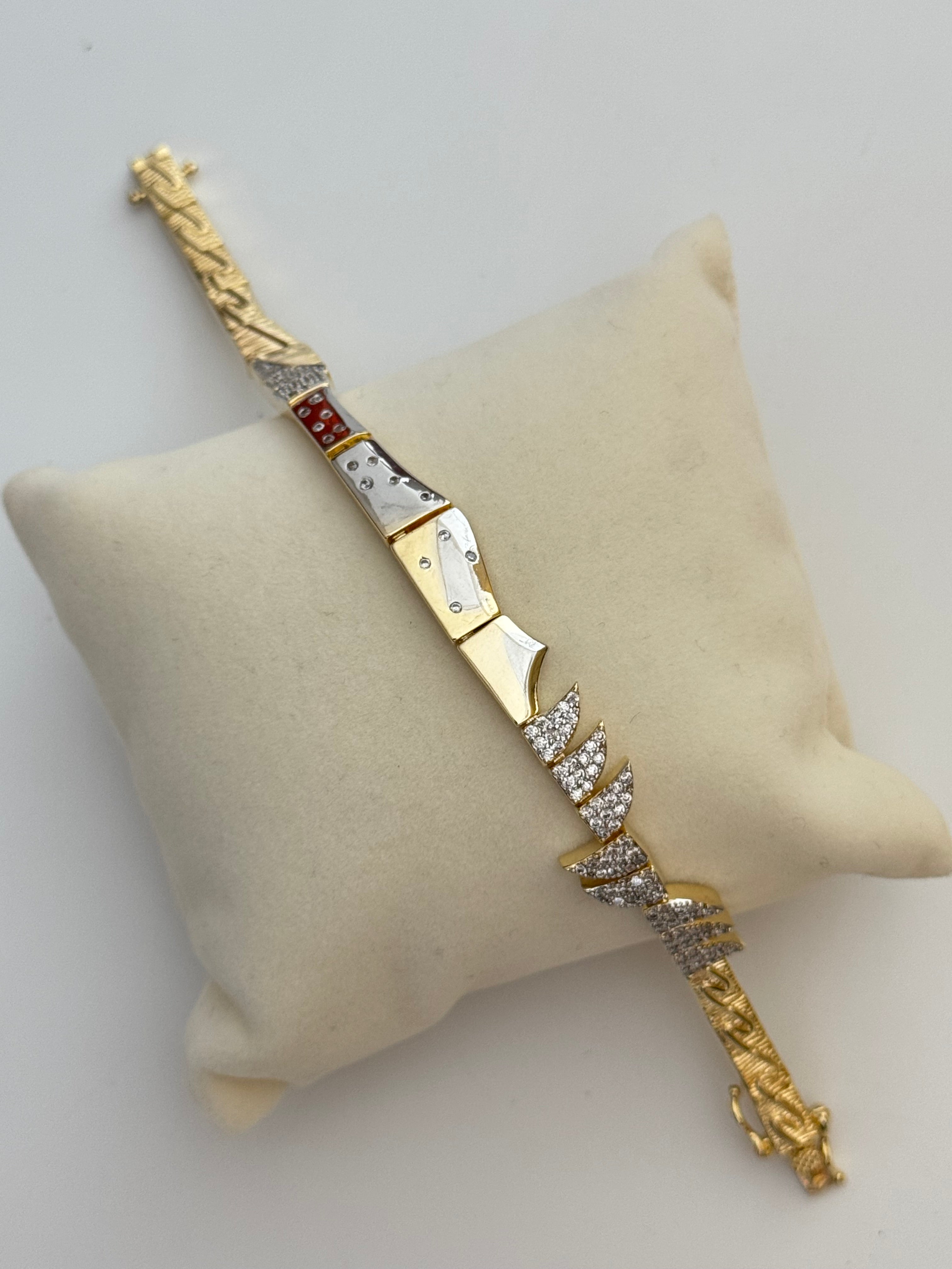 TOREZ İTHAL TAŞ DETAYLI GOLD BİLEKLİK