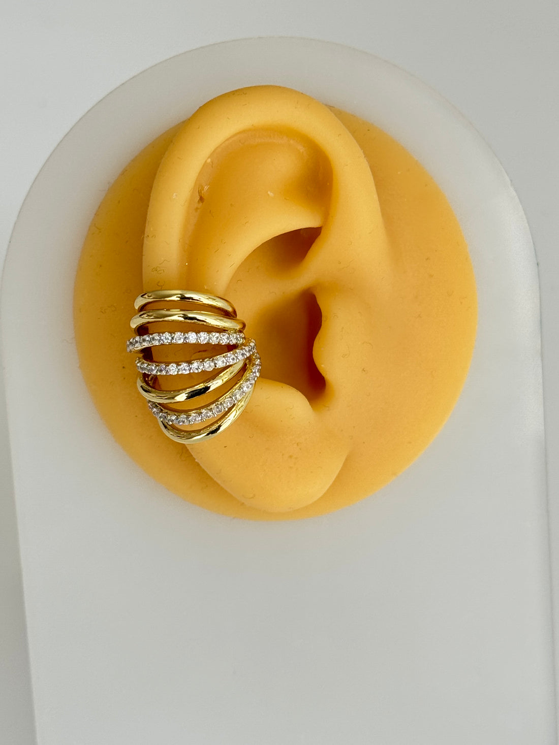 NAVA TAŞ DETAYLI GOLD EARCUFF KIKIRDAK KÜPE