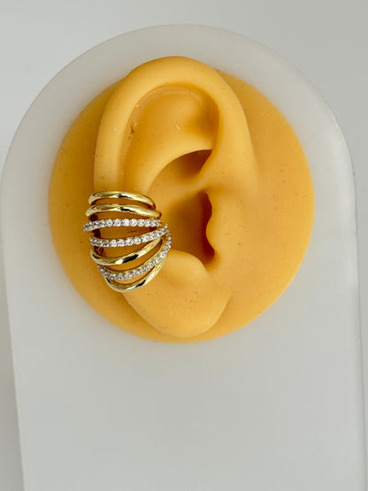 NAVA TAŞ DETAYLI GOLD EARCUFF KIKIRDAK KÜPE