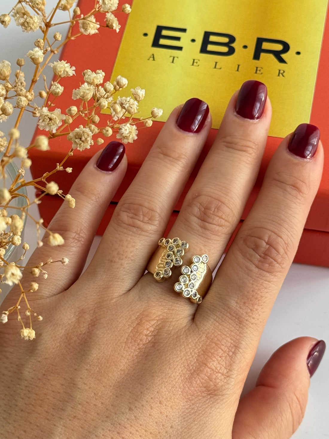 İTHAL TAŞLI GOLD AYARLANABİLİR YÜZÜK