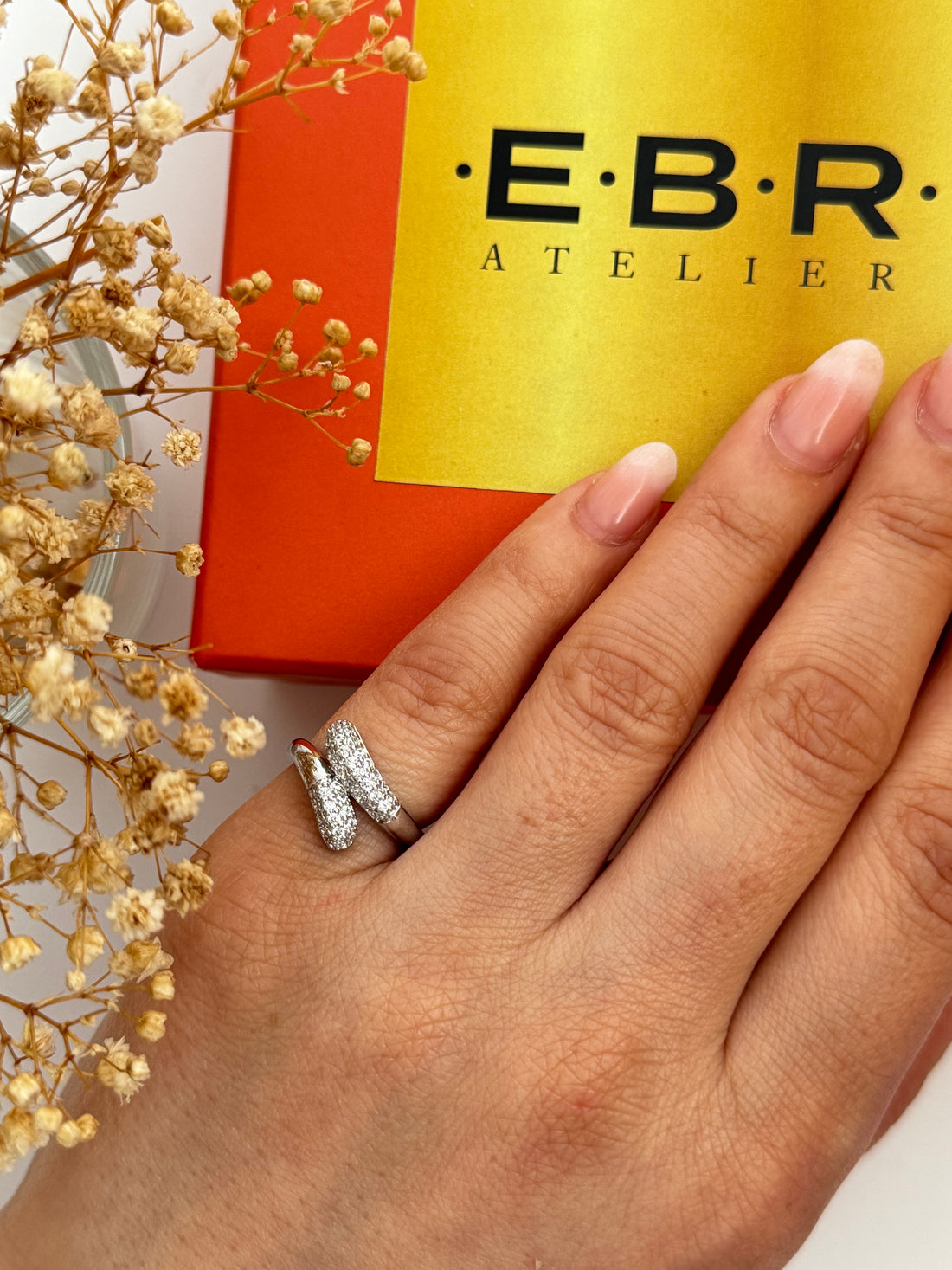 EON TAŞ DETAYLI SİLVER SERÇE PARMAK AYARLANABİLİR YÜZÜK