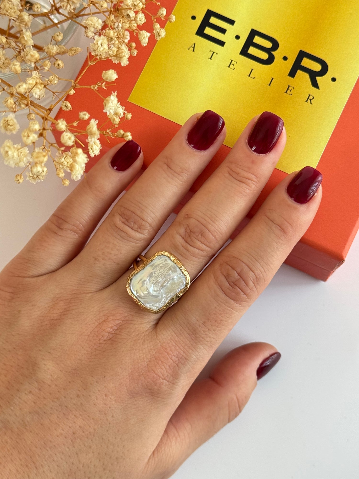 GERÇEK İNCİLİ ALTIN KAPLAMA AYARLANABİLİR YÜZÜK 0