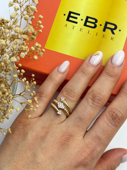 İTHAL OK DETAYLI GOLD AYARLANABİLİR YÜZÜK