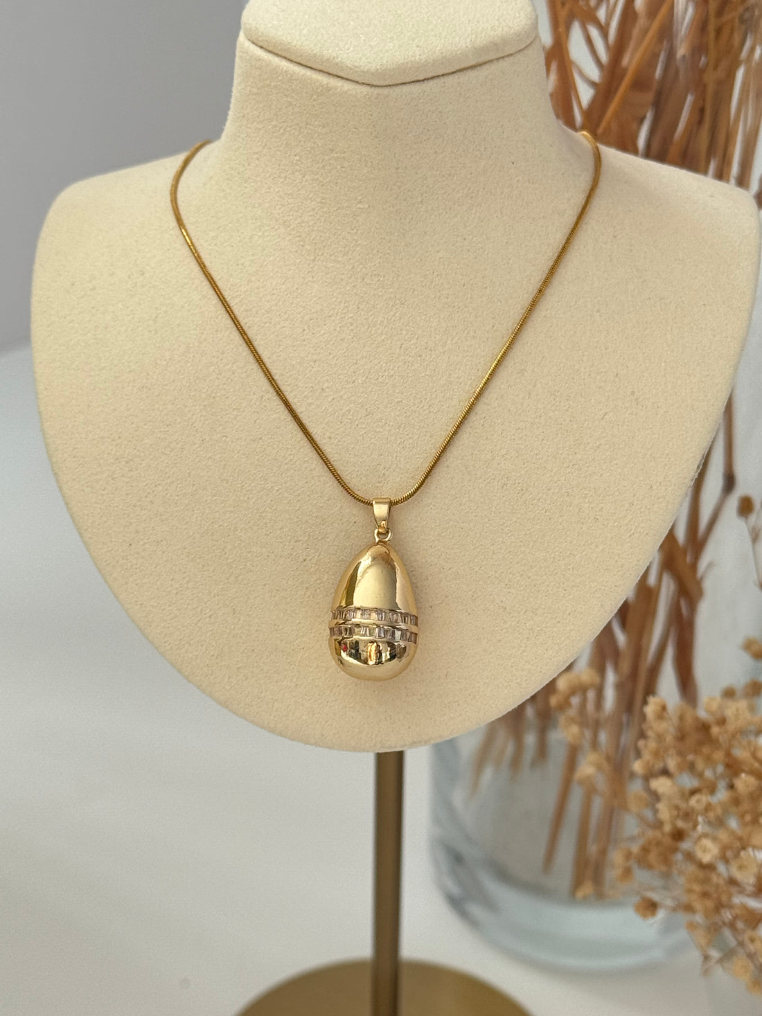 DAMLA DETAYLI MARKA MODEL GOLD ÇELİK KOLYE