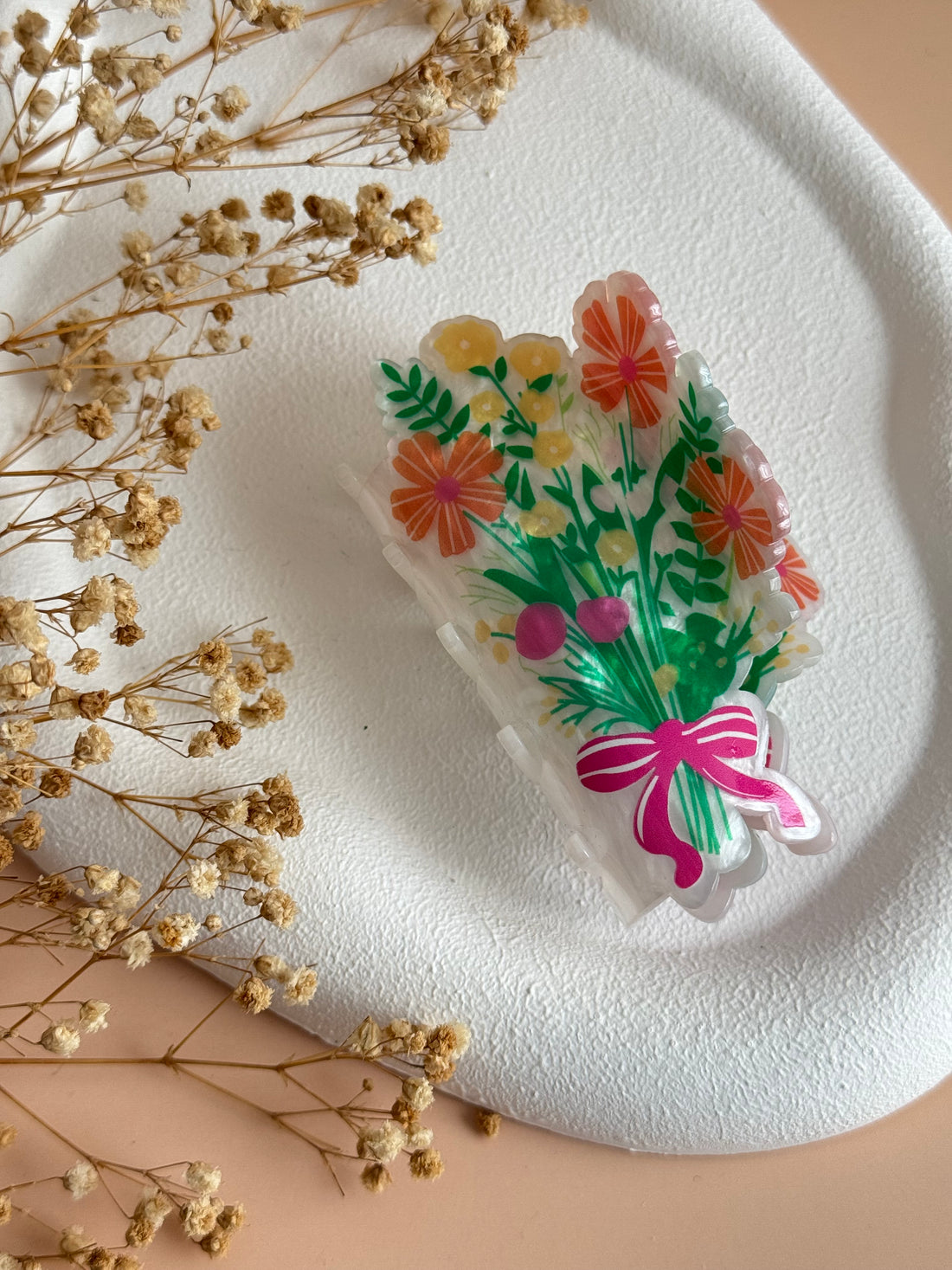 İTHAL ÇİÇEK BUKETİ KEMİK MANDAL TOKA