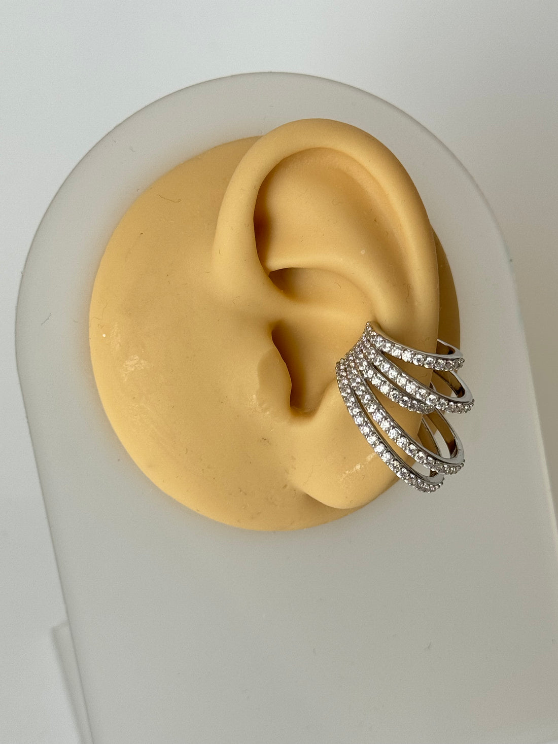 ELEN TAŞ DETAYLI SİLVER KIKIRDAK KÜPE EARCUFF