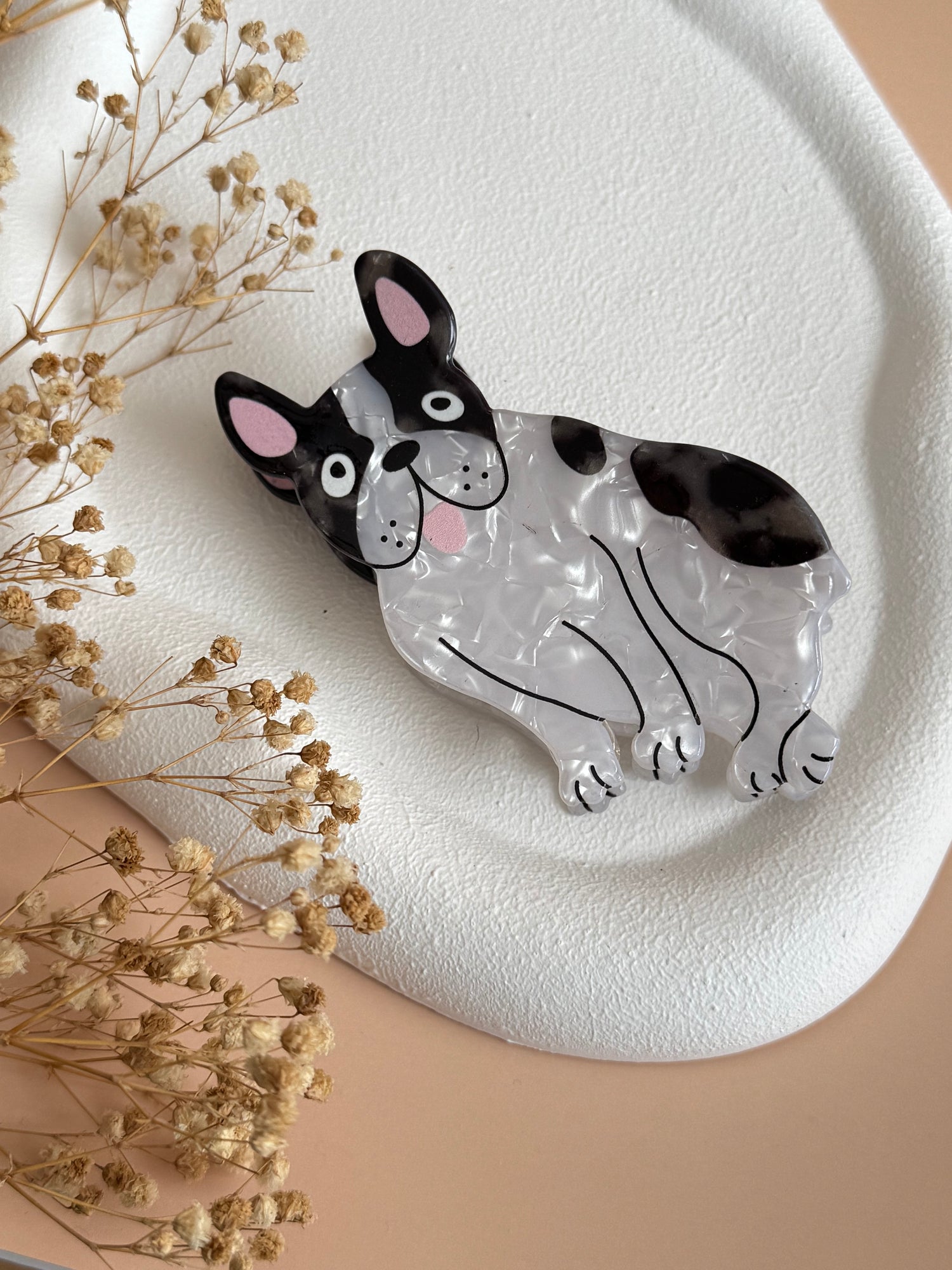 İTHAL KÖPEK DESENLİ KEMİK MANDAL TOKA