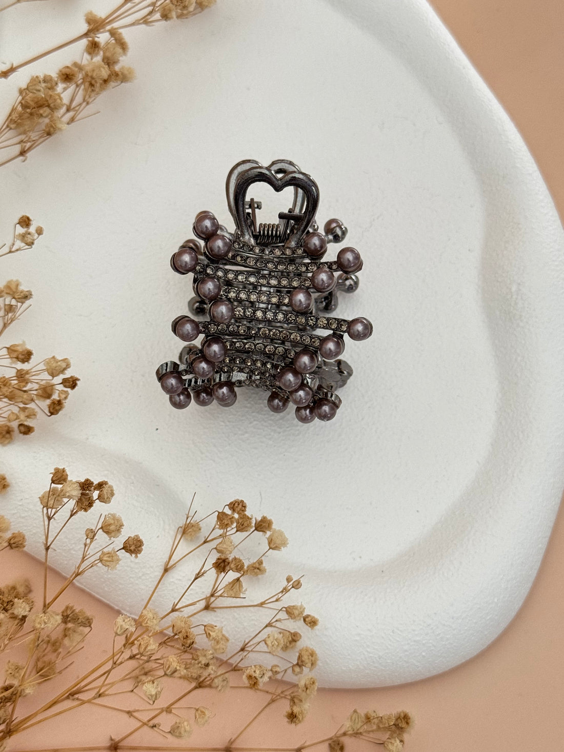 İTHAL TAŞLI SİYAH METAL TOPUZ MANDAL TOKA