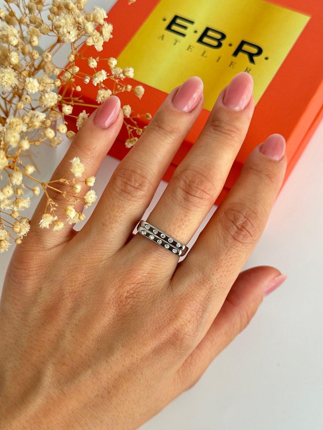 İTHAT TAŞ DETAYLI AYARLANABİLİR SİLVER YÜZÜK