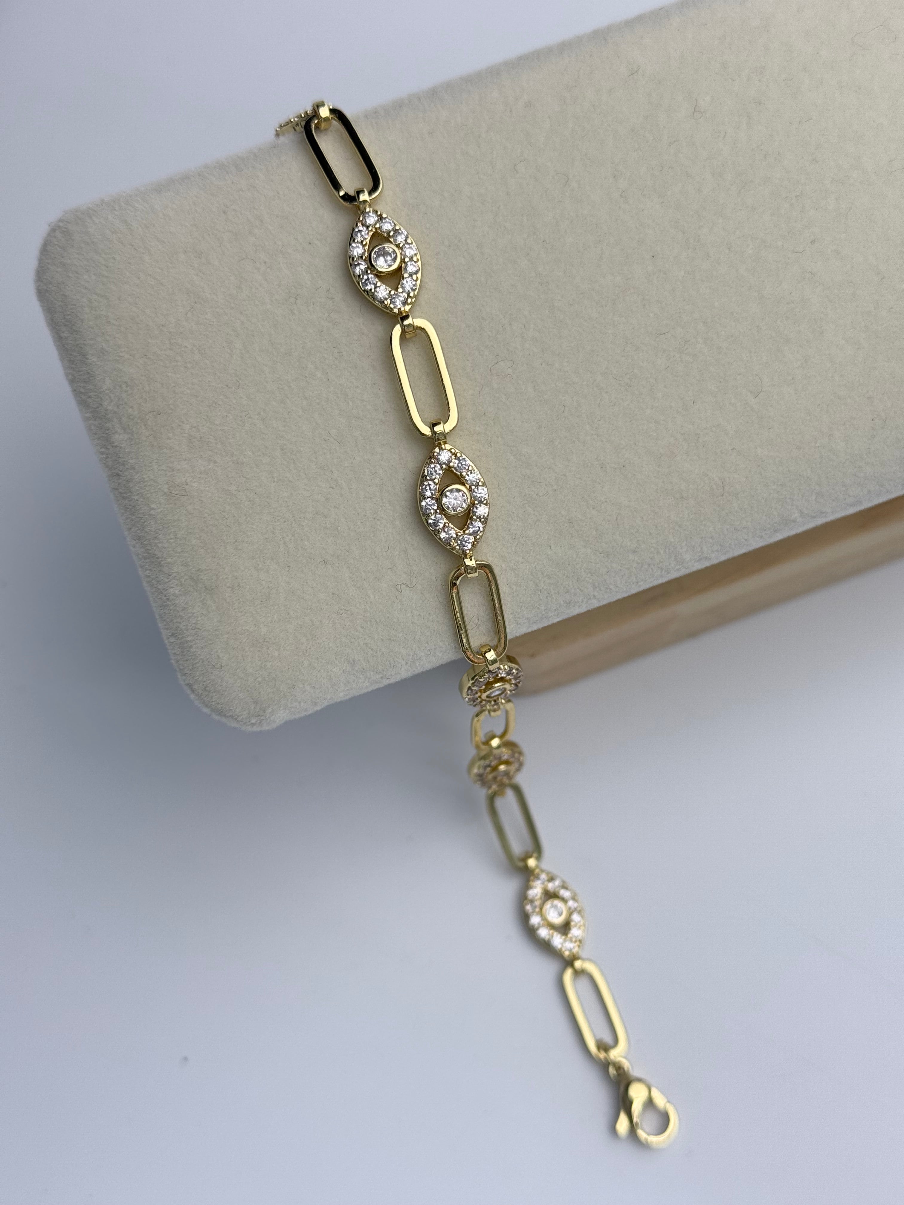 NAVAZ GÖZ DETAYLI GOLD BİLEKLİK