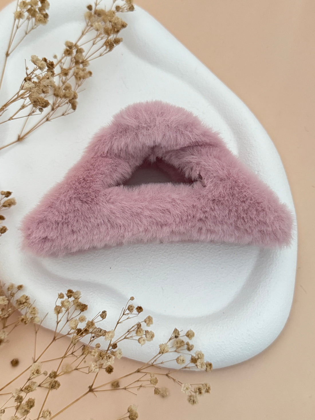 İTHAL PEMBE ÜÇGEN PELUŞ MANDAL TOKA