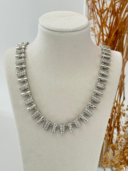 İTHAL BAGET KESİM TAŞLI SİLVER KOLYE