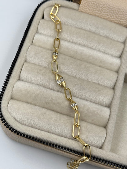 İTHAL TAŞ DETAYLI GOLD ZİNCİR BİLEKLİK