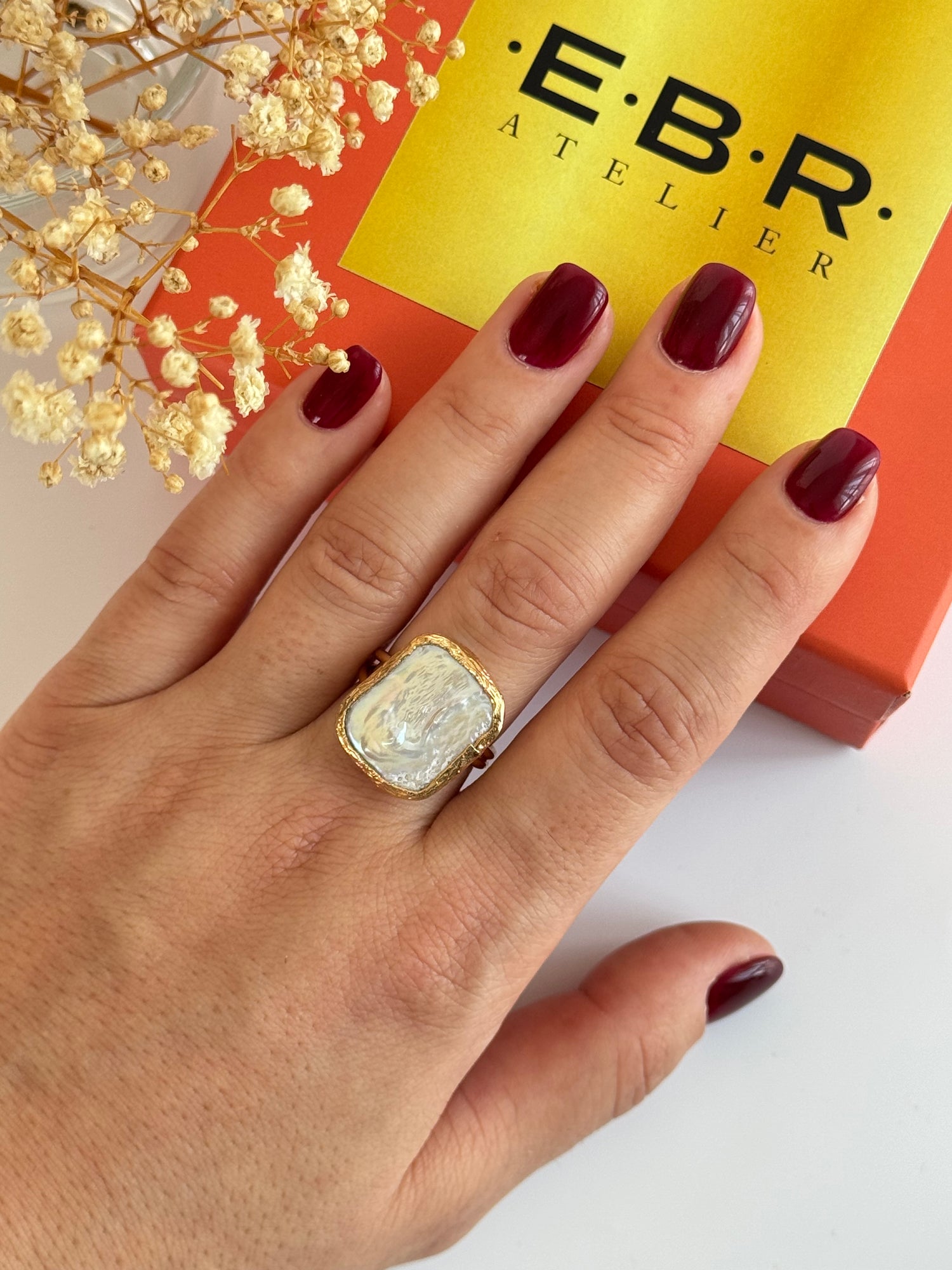 GERÇEK İNCİLİ ALTIN KAPLAMA AYARLANABİLİR YÜZÜK 0