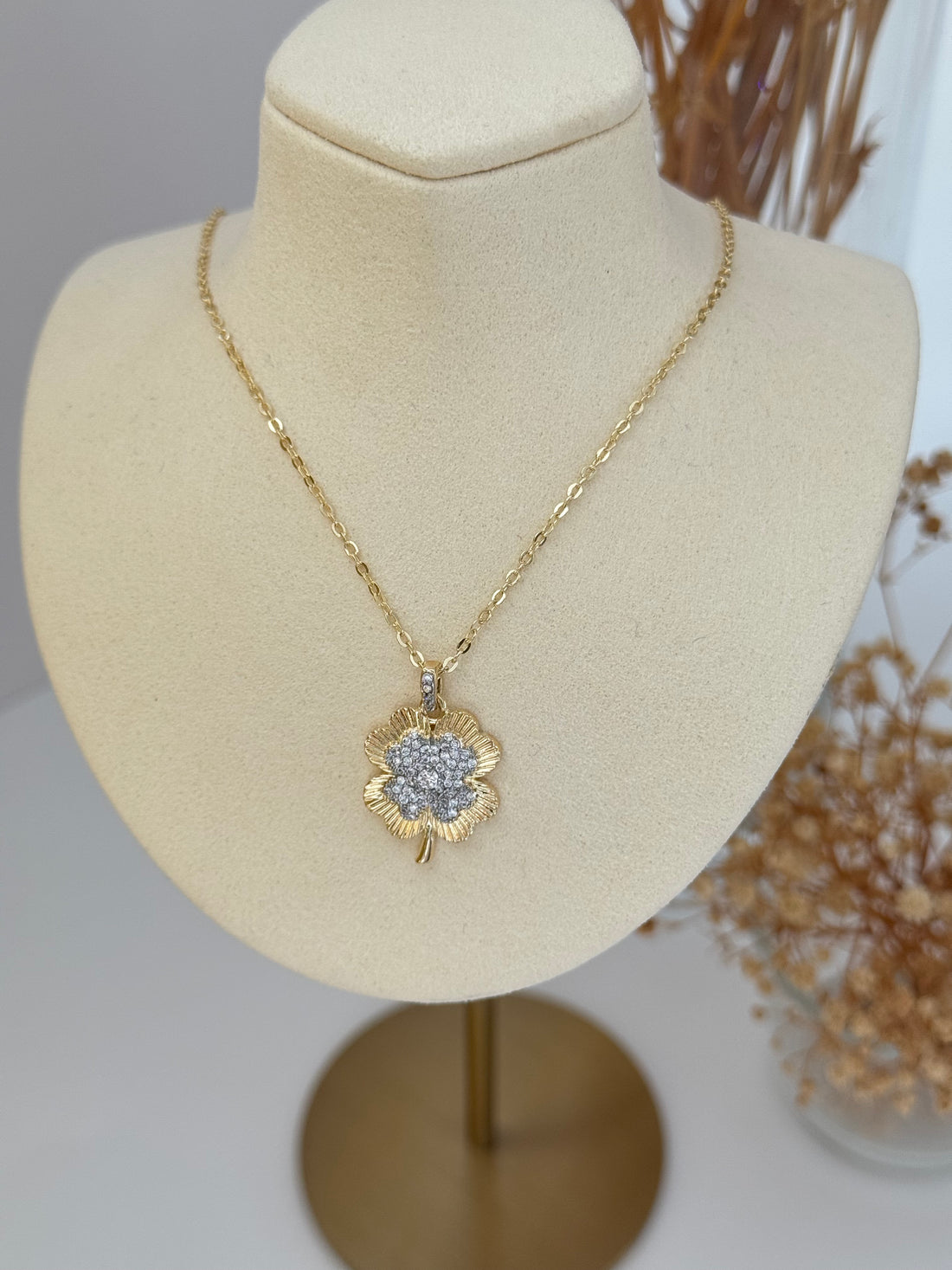 İTHAL YONCA DETAYLI GOLD KOLYE