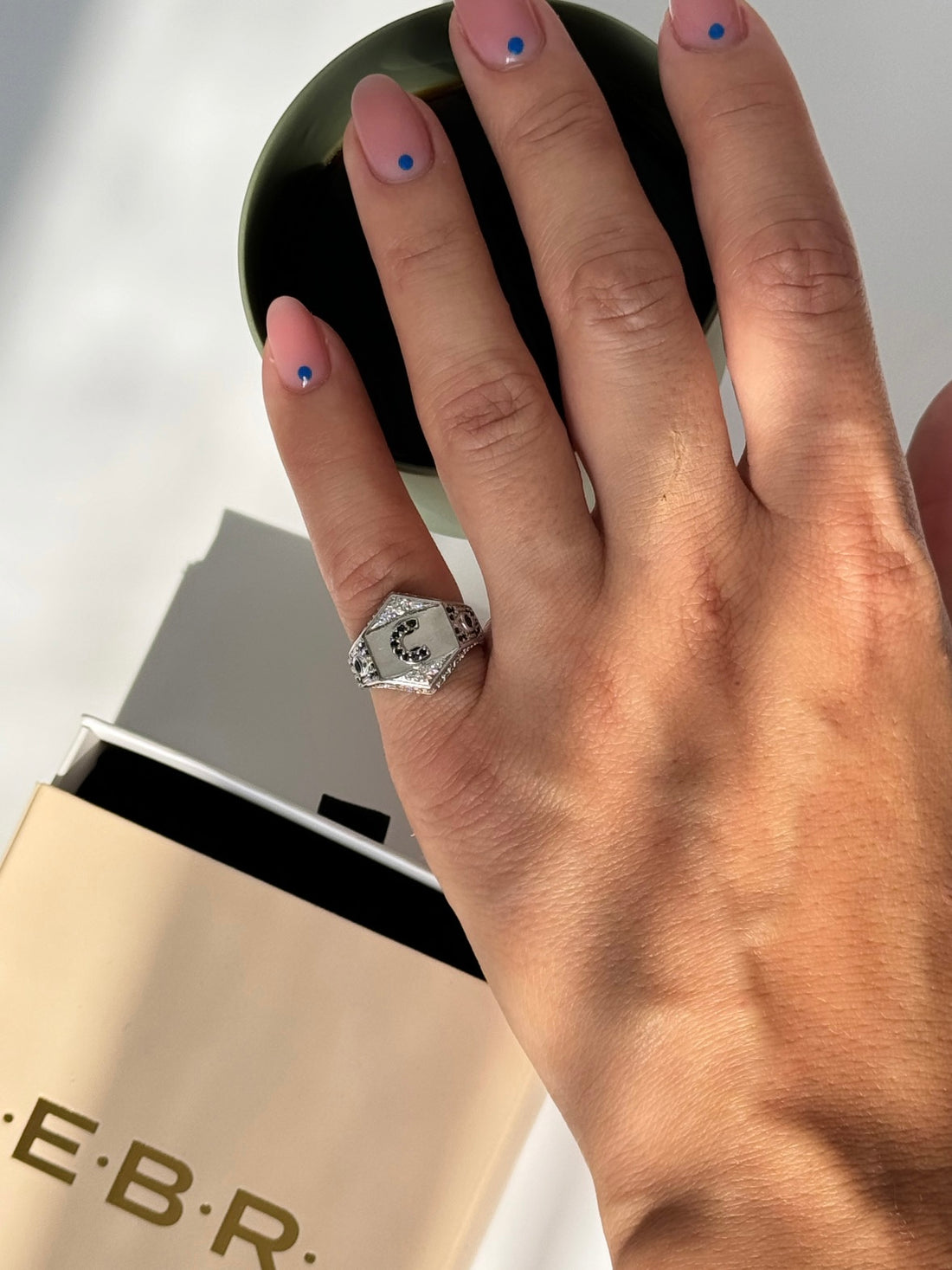 İTHAL C HARF AYARLANABİLİR SİLVER SERÇE PARMAK YÜZÜK