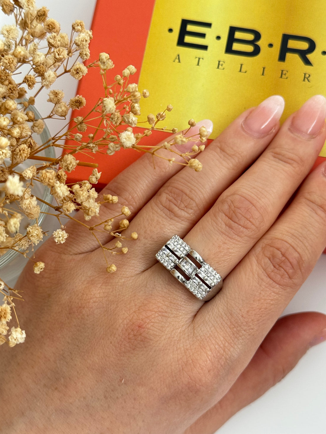 KOE TAŞ DETAYLI SİLVER AYARLANABİLİR YÜZÜK