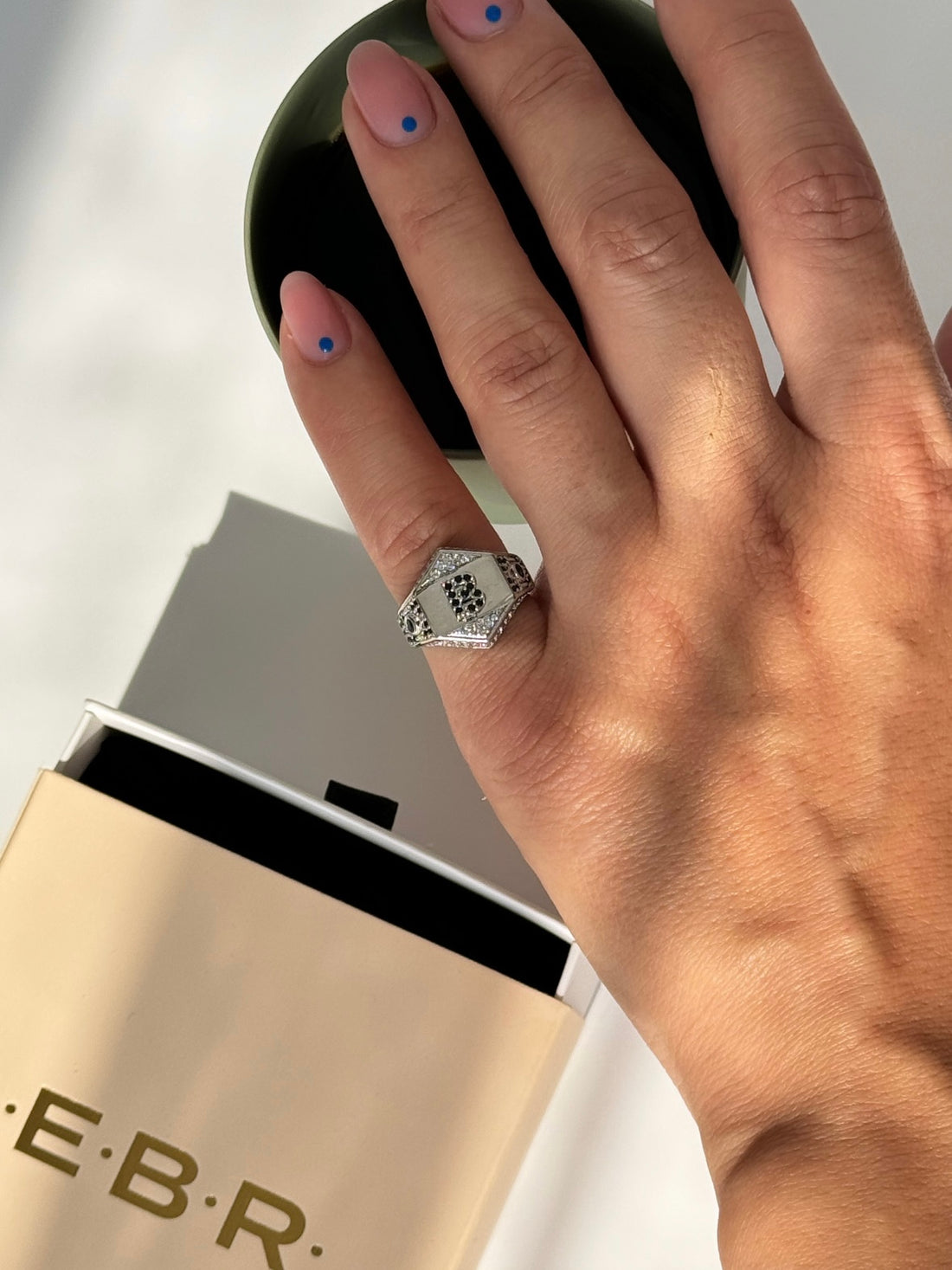 İTHAL B HARF AYARLANABİLİR SİLVER SERÇE PARMAK YÜZÜK