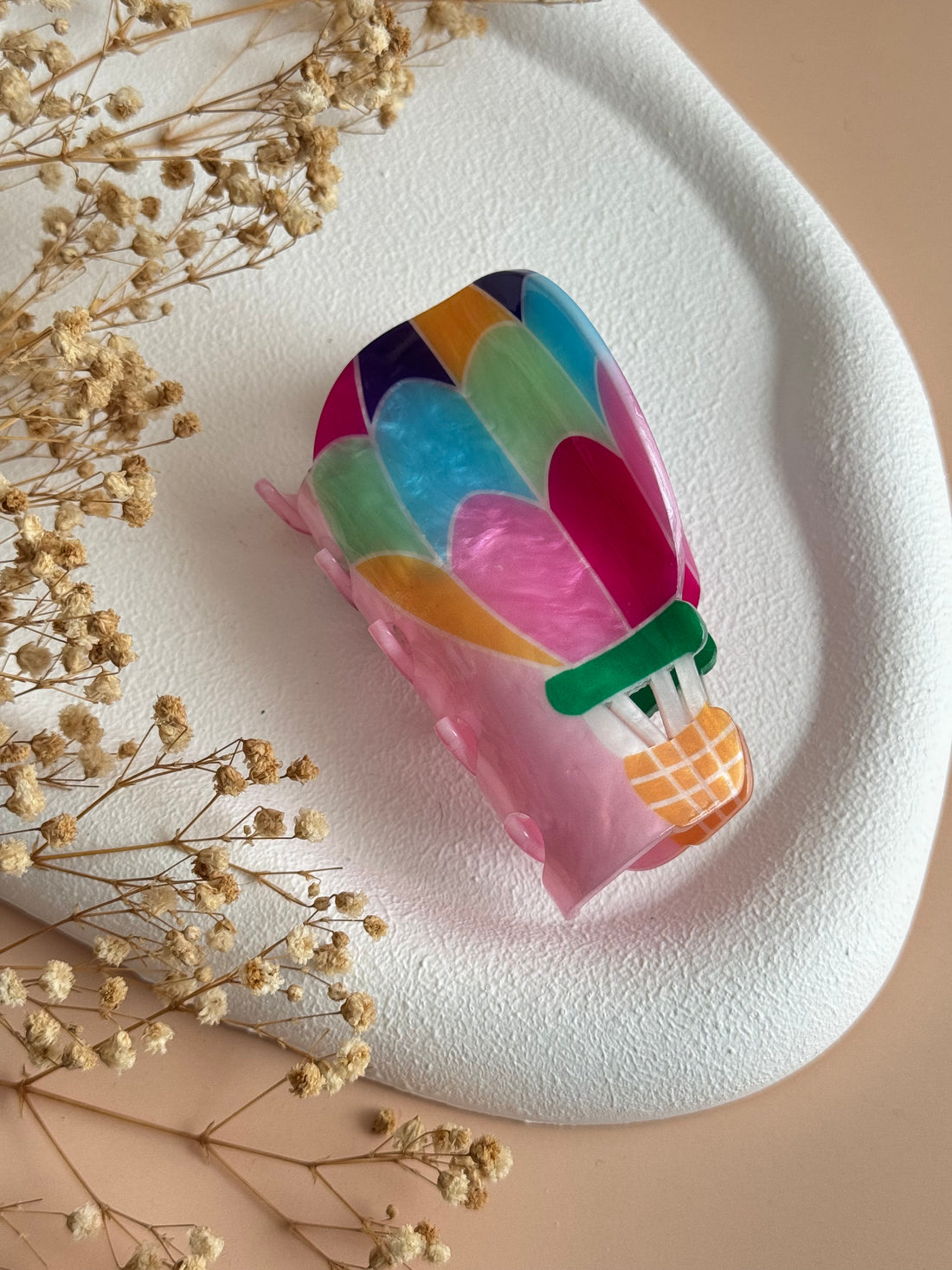 İTHAL BALON DESENLİ KEMİK MANDAL TOKA