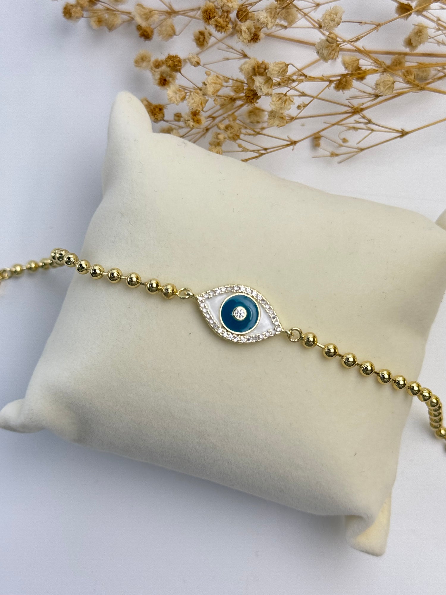 LORA NAZAR BONCUK DETAYLI GOLD BİLEKLİK