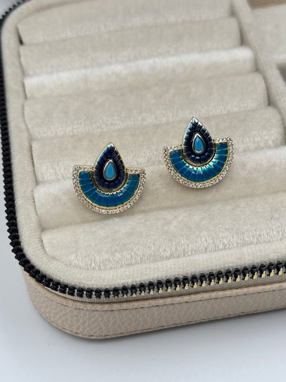 İTHAL MAVİ BONCUKLU KÜPE