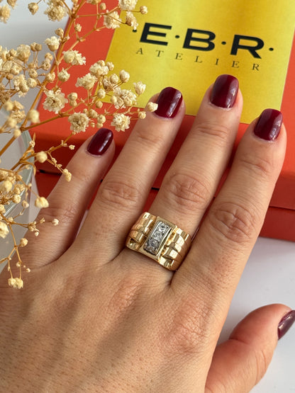 İTHAL TAŞLI GOLD AYARLANABİLİR YÜZÜK
