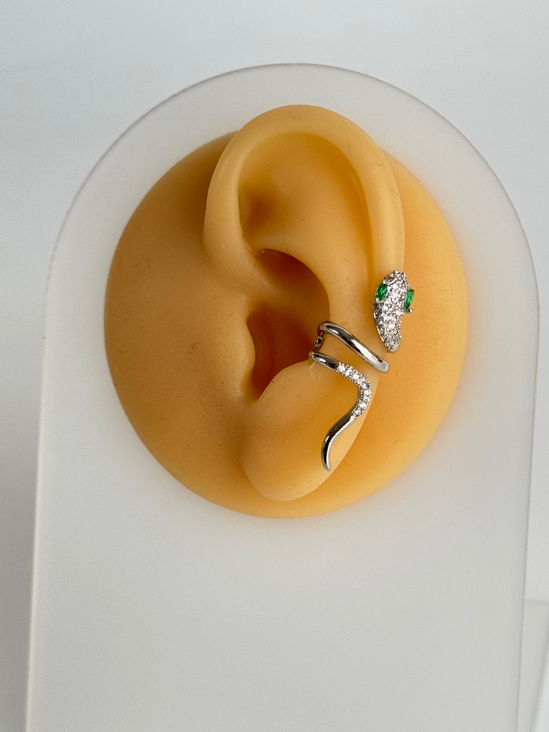 İTHAL YILANLI SİLVER KIKIRDAK KÜPE EARCUFF