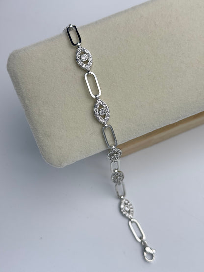 NAVAZ GÖZ DETAYLI SİLVER BİLEKLİK