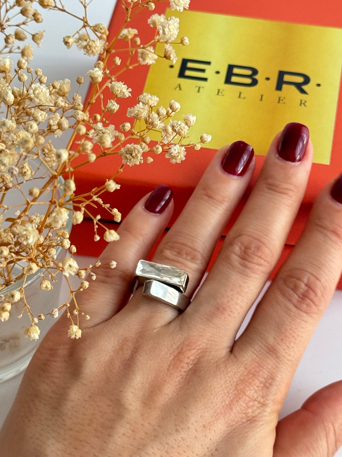 İTHAL TAŞLI SİLVER AYARLANABİLİR YÜZÜK