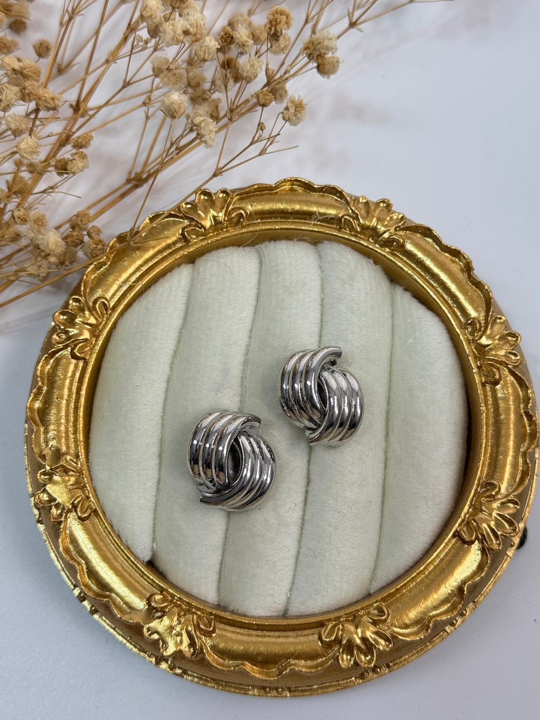 İTHAL VİNTAGE MODEL SİLVER TOP KÜPE