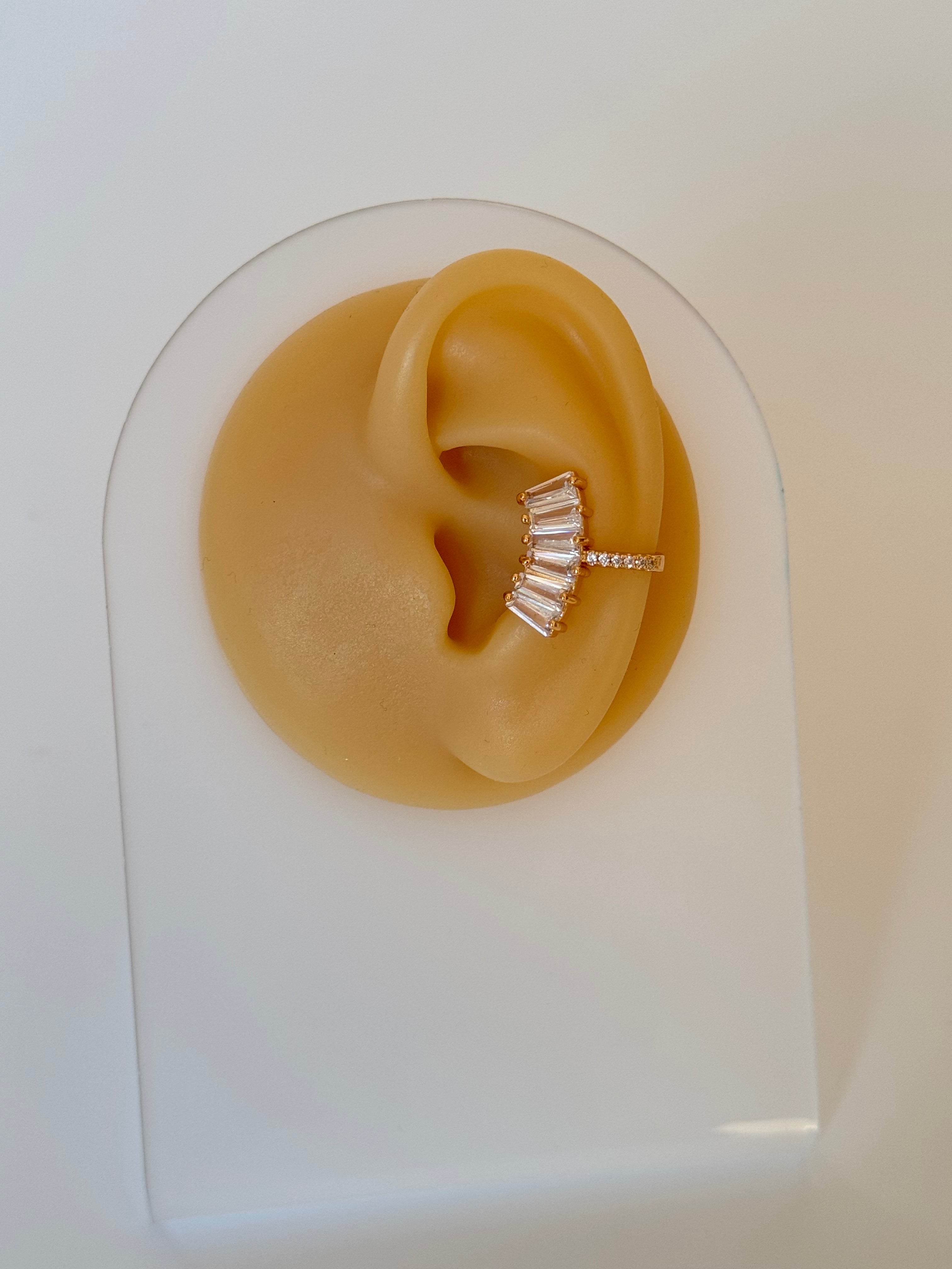 İTHAL TAŞ DETAYLI GOLD KIKIRDAK KÜPE EARCUFF
