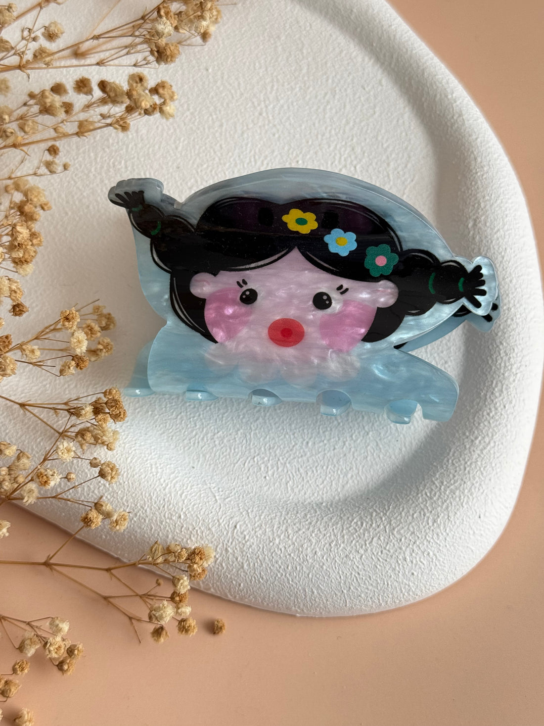 İTHAL KIZ BEBEK DESENLİ KEMİK MANDAL TOKA